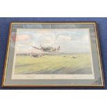 Robert Stanford Tuck Signed Robert Taylor Print. Titled Dawn Scramble. Also signed by the Artist