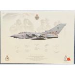 Aviation. MULTI SIGNED RAF No1 Group Panavia Tornado GR4 Quality Print. 17.5x12.5 in size. Signed by