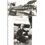 WW2 Collection of 2 Black and White Printed photos displaying a pilot Charles Lindbergh and a