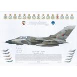 Aviation. 16.5x11.5 Squadron Prints Titled Farewell to the Fin Tornado GR4 ZG752. Signed by