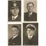 WW2 Collection of 11 WW2 U Boat Commanders black and white photos One Signed by Kapitanleutnant