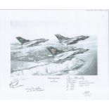 Aviation. Richard Taylor Pencil Drawn Print Titled Tornado Force 13x11 in size MULTI SIGNED by