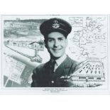 WW2 Squadron Leader Jimmy James MC Black and White Montage Photo. 16x12 in size. James was