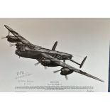 Dambusters World War II 12x17 Pencil Drawn print Titled Operation Chastise Avro Lancaster B. III