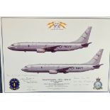 USAF Aviation 12x17 print VP 10 Red Lancers Exercise Joint Warrior signed by four US Navy crew