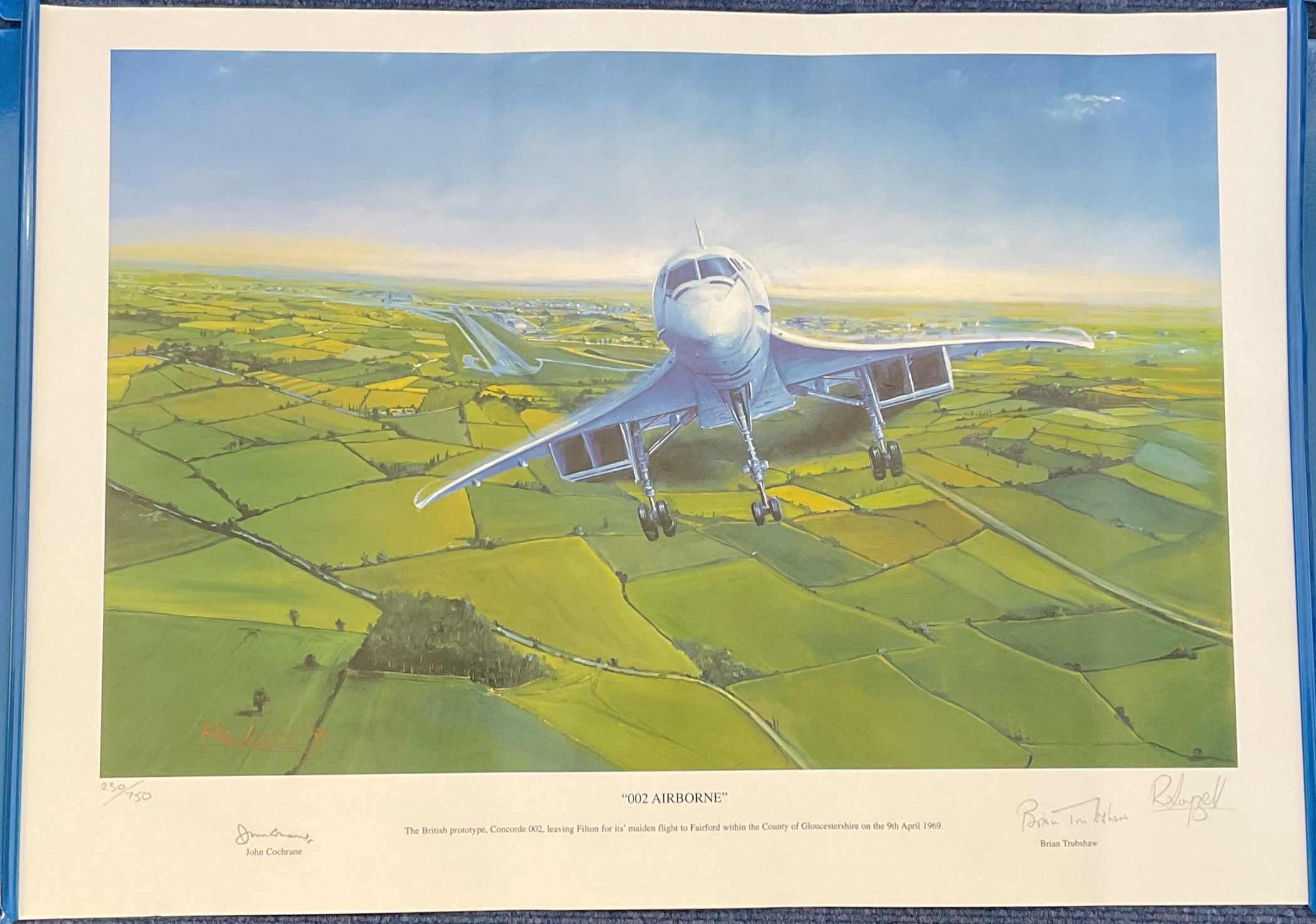 WW2 Artist Roy Layzell Print Titled 002 AIRBORNE. 23x16.5 in size. Limited Edition 230/750. Signed