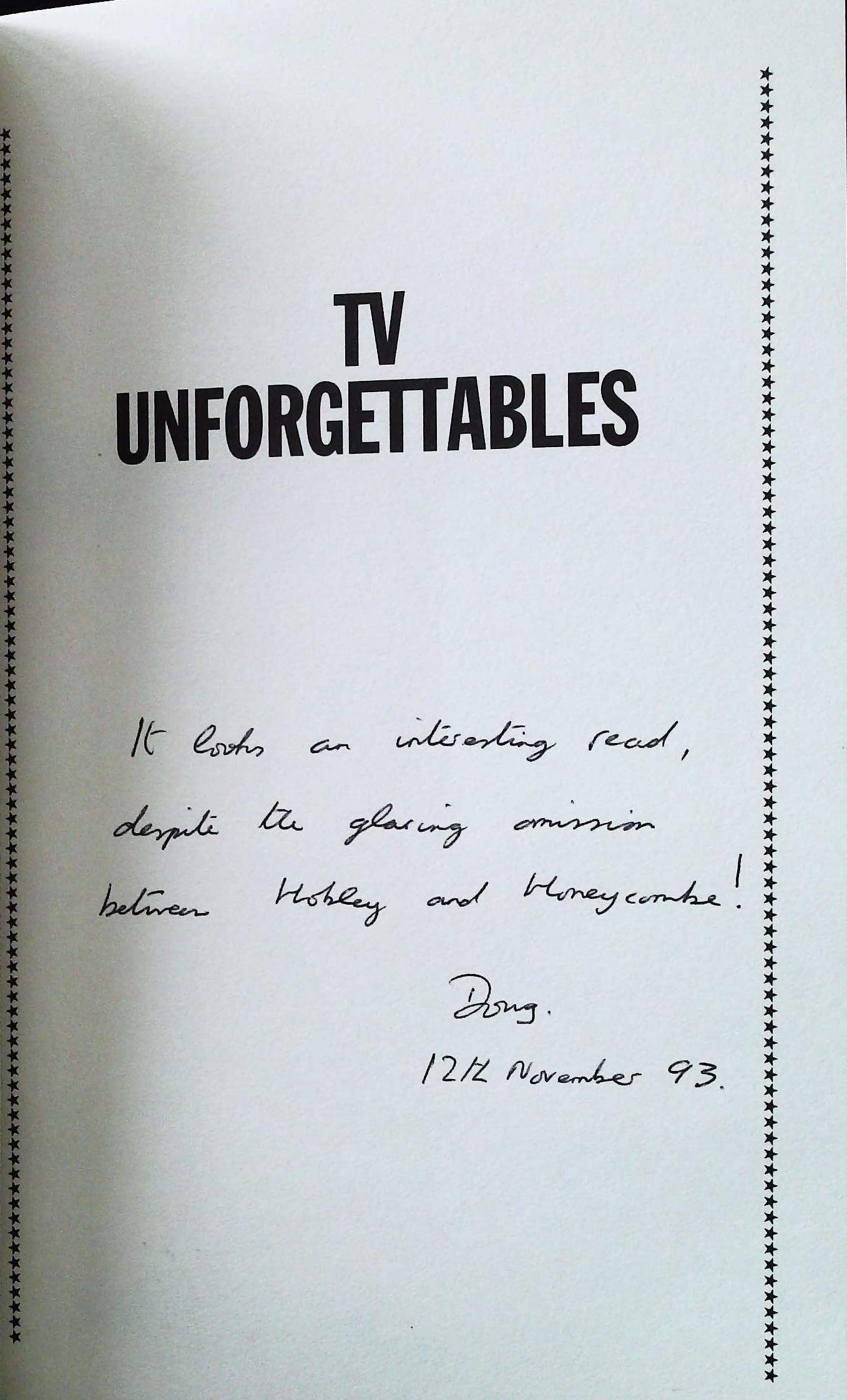 TV Unforgettable paperback book by Anthony and Deborah Hayward. Published 1993 Guinness Publishing - Image 3 of 4