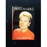 Princess Grace hardback book by Sarah Bradford, signed by author, dedicated to Bob Holness.