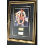 The Carpenters framed and mounted autographs with colour photo Framed to museum standard. Good