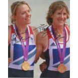 Katherine Granger and Anna Watkins signed 10x8 colour 2012 Olympics photo. Good condition. All