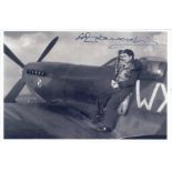 WW2 Lt Stanislaw Nawarski DFC KM handsigned 6x4 black and white photo Polish pilot Stanislaw