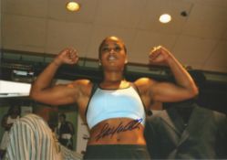 Laila Ali signed 12x8 colour photo American television personality and retired professional boxer