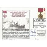 Multi-signed FDC Fiftieth Anniversary of The Epic End of HMS Jervis Bay and The Posthumous Award