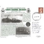 Multi-signed FDC The Fiftieth Anniversary of The Corfu Channel Incident 22nd October 1946 - HMS