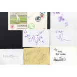 Cricket Collection a mixture of signed white cards, photos and a FDC of Ian Botham with his