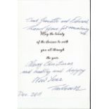 WW2 Fighter Pilot Tadeusz Karnkowski handsigned Christmas Card Dedicated Signed December 2011.