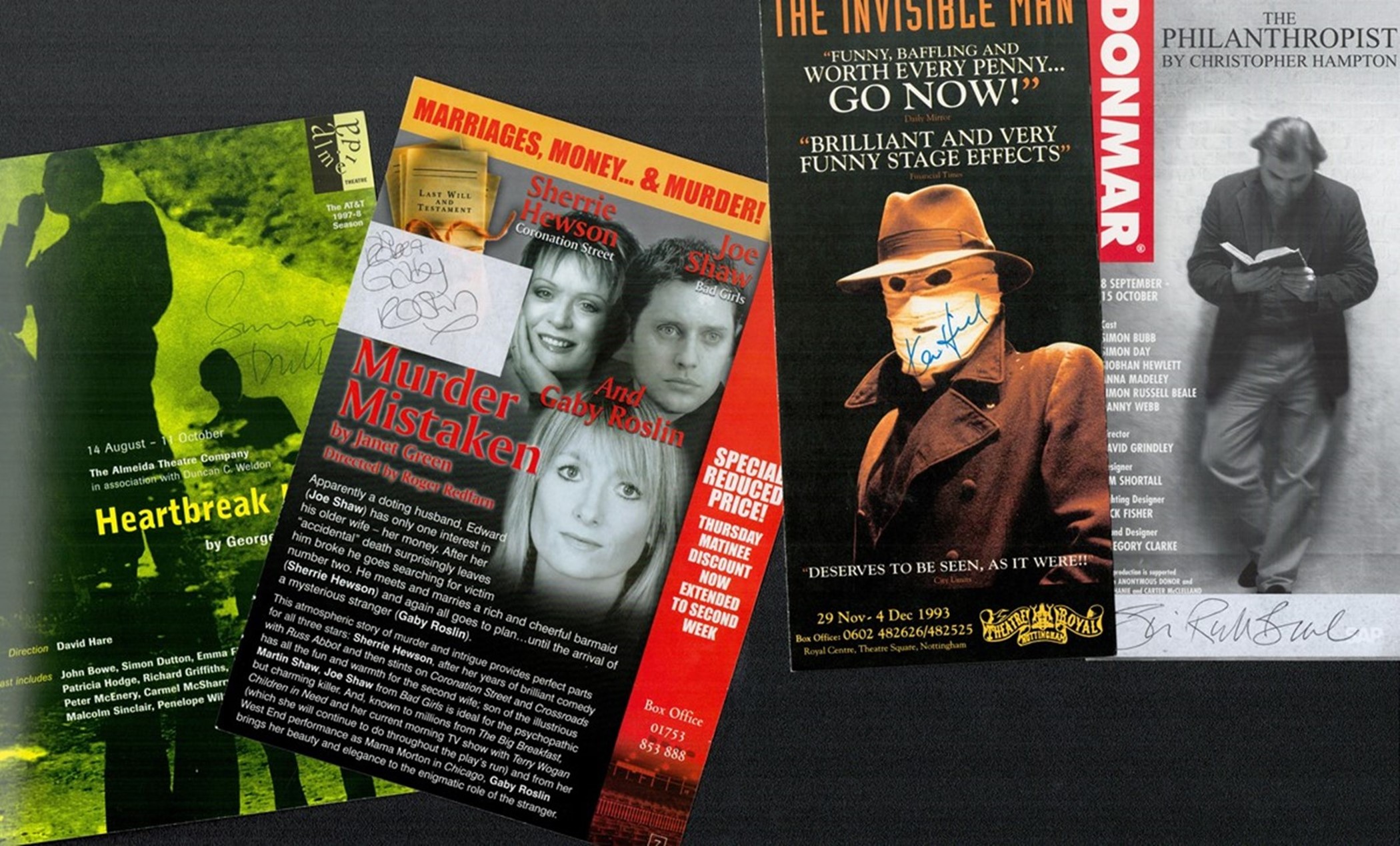 Collection of Theatre Signed Flyers Relative Values flyer signed by Actor Alison Fiske, About