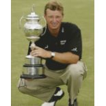 Ernie Els signed 10x8 colour golf photo. Good condition. All autographs come with a Certificate of