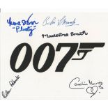 Multi-signed 007 James Bond 10x8 logo photo Signed by 5 Signatures include Lana Wood, Madeline
