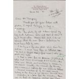 WW2 John Kenneth Haviland DFC Battle of Britain Pilot Handsigned, Handwritten Letter Dated May