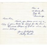 WW2 Sgt W G Fenton Handsigned, Handwritten Letter, Undated Letter is a request of a book, and an