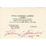 WW2 Witold Aleksander Lanowski (Lanny) Fighter Pilot Handsigned personal military bio card, signed