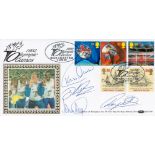 Athletics 1992 Olympic Games multi signed Commemorative FDC signatures include relay heroes Kriss