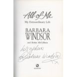 Barbara Windsor signed Hardback book titled All of Me. Good condition. All autographs come with a