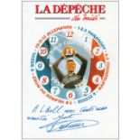 Football Just Fontaine signed La Depeche colour card. Just Louis Fontaine born 18 August 1933 is a