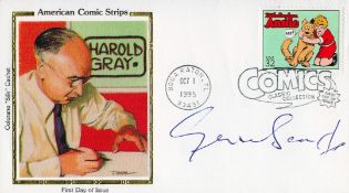 Gerald Scarfe signed American Comic Strips FDC PM Oct 1, 1995. Gerald Anthony Scarfe, CBE, RDI
