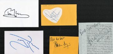Blackadder collection 5 signed album pages from cast members Rowan Atkinson, Tony Robinson, Tim