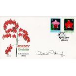 David Attenborough signed Jersey Orchids Christmas 1984 FDC PM Jersey Christmas 15 Nov 84. Good