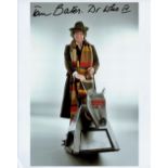 Tom Baker signed 10x8 Dr Who colour photo. Thomas Stewart Baker born 20 January 1934 is an English