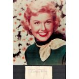 Doris Day signature piece includes signed album page cutting and 10x8 colour photo. Doris Day born