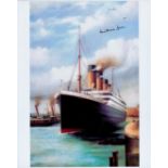 Millvina Dean signed 10x8 colour photograph of The Titanic