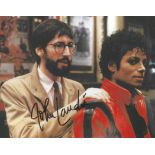 John Landis signed 10x8 making of Thriller video colour photo.