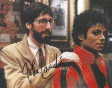 John Landis signed 10x8 making of Thriller video colour photo.
