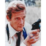 Roger Moore signed 10x8 colour photo.
