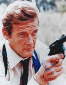 Roger Moore signed 10x8 colour photo.