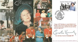 Charles Kennedy signed flown FDC commemorating the Queen Mothers Century Year, 2000 with postmark