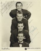 The Four Lads signed and dedicated 10x8 vintage photograph. The Four Lads is a Canadian male singing