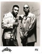 Impromp2 signed 10x8 black and white photo. signed by members Johnny Britt and Sean E Mac on