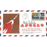 Astronauts Gordon Fullerton signed Apollo 14 FDC. Stamp dated Jan 31st, 1971, with a first man on