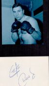 Boxing, George Chuvalo signature piece featuring a black and white photo and signed card, well