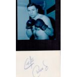 Boxing, George Chuvalo signature piece featuring a black and white photo and signed card, well