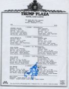 Boxing Ray Mercer signed 10x8 Trump Plaza program sheet. Raymond Anthony Mercer (born April 4, 1961)