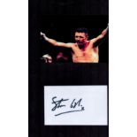 Boxing, Steve Collins signature piece featuring a colour photo and a signed card well presented on