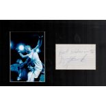 Boxing Donny Lalonde signature piece featuring a black and white photo and a signed card with