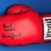 Boxing Beau Jack signed 14oz Red Everlast Glove. Beau Jack (born Sidney Walker; April 1, 1921 -