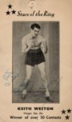 Boxing Keith Weston signed 5x3 black and white vintage photo. Keith Weston (Wisbech) was a